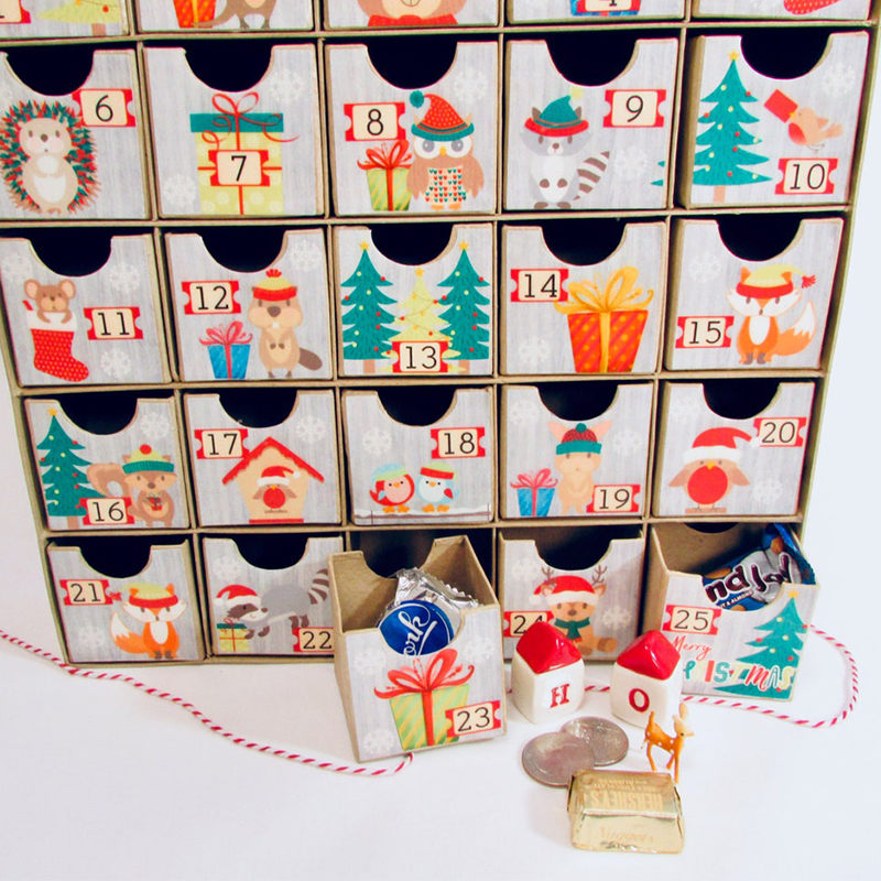 Handmade Kaku Cardboard Advent Calendar Box (4)