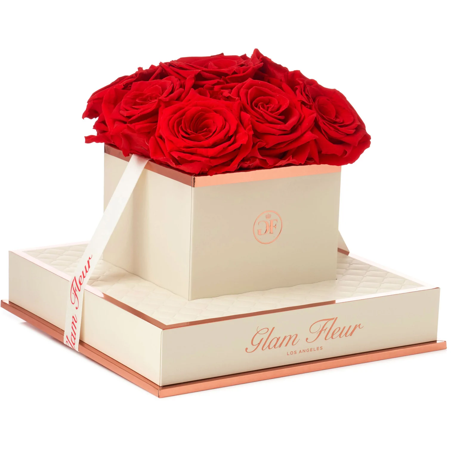 Bouquet di fiori in scatola rotonda stampata a caldo di logo (3)